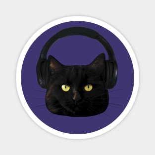 Cat with Headphones Magnet